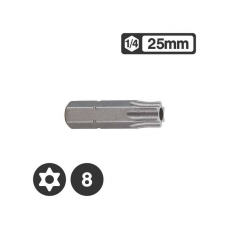 Force 1272508 - 1/4″ Star Tamperproof Bit 25mm - TT8