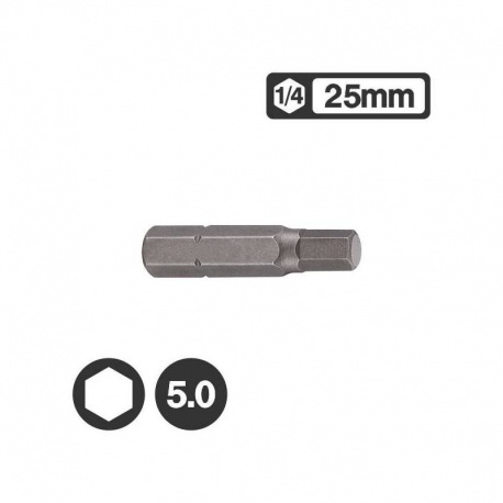 Force 1242505 - 1/4″ Hex Bit 25mm - 5.0mm