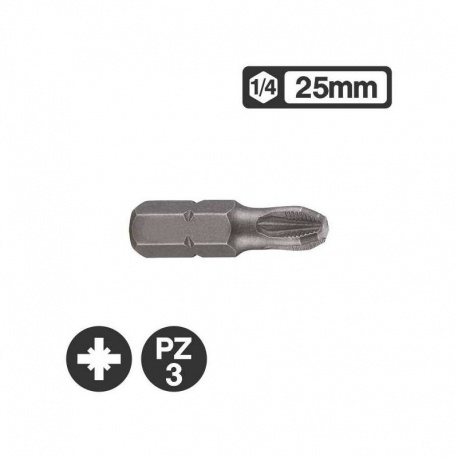 Force 122253 - 1/4″ Pozidriv Bit 25mm - PZ3