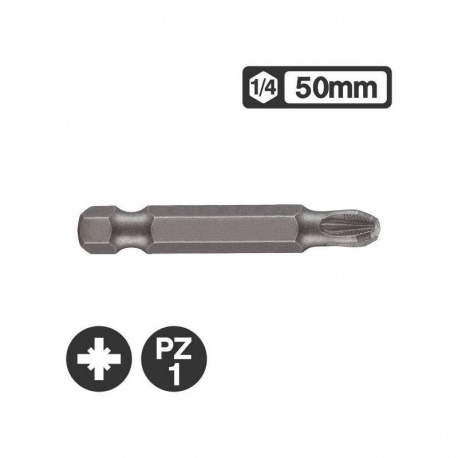 Force 122501 - 1/4″ Long Pozidriv Bit 50mm - PZ1