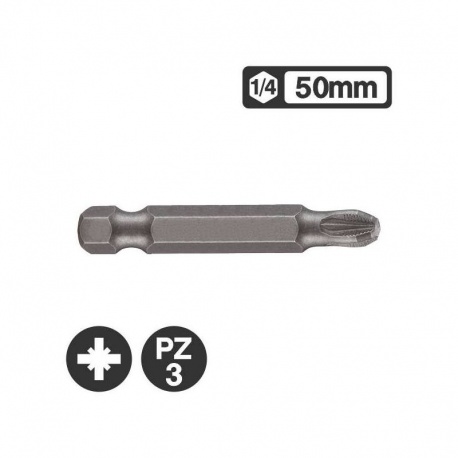 Force 122503 - 1/4″ Long Pozidriv Bit 50mm - PZ3