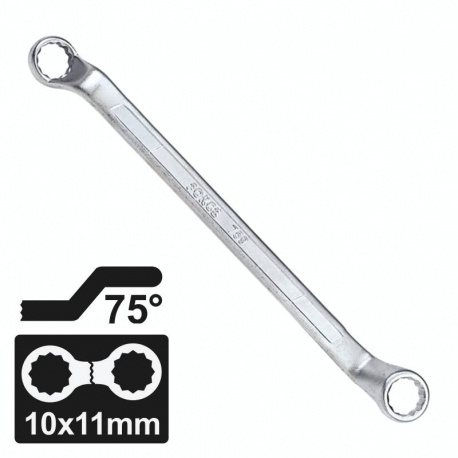 Force 7591011 - 75° Offset Cr-V Ring Spanner 10x11 mm