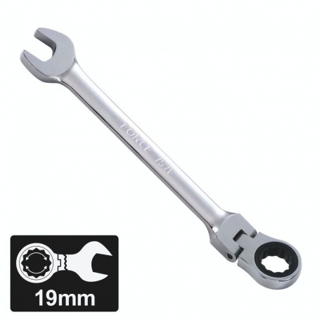 Force 75719F - Combination Swivel Gear Wrench 19 mm