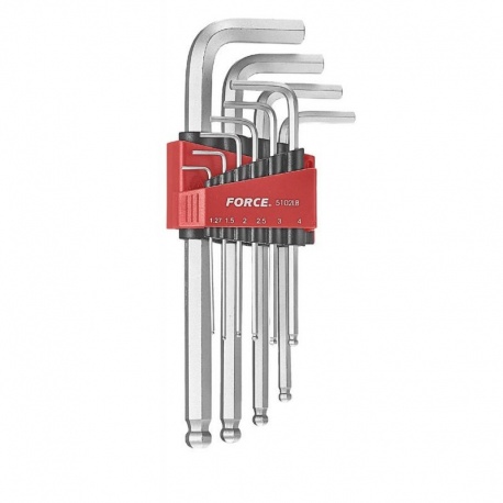 Force 5102BL 10pcs long ball hex-key set