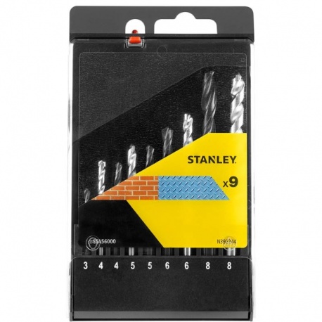 Stanley STA56000 masonry and HSS drill-bits 9 pcs set 3-10mm